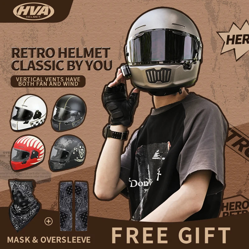 Retro Full Face Motorcycle Helmet - Unisex Bike Safety Gears Online