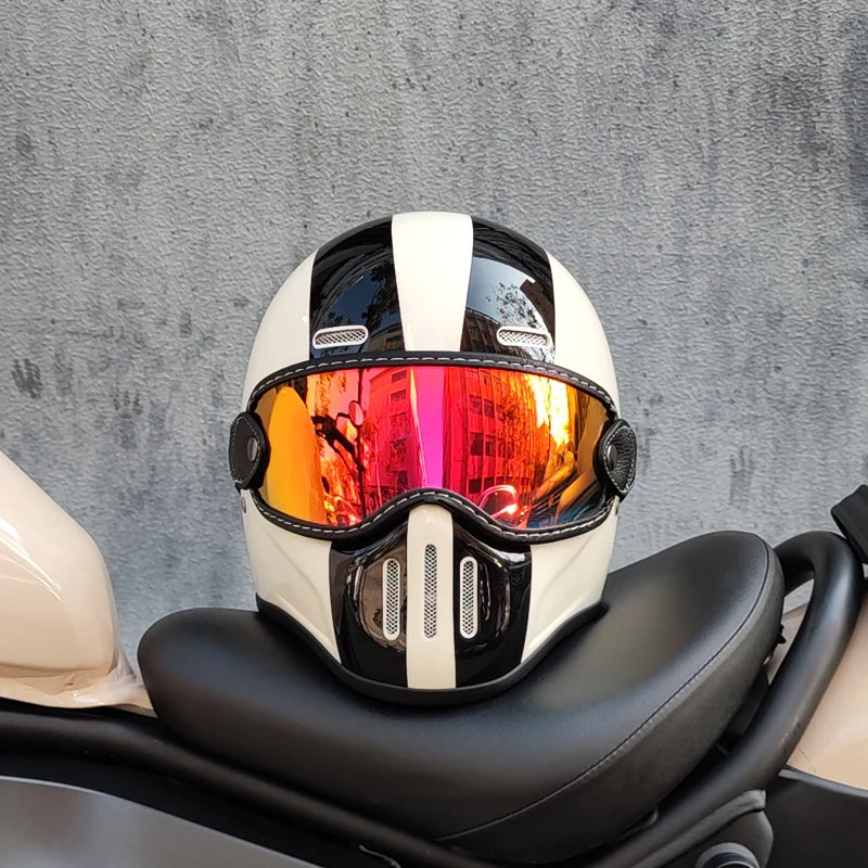 ORZ Retro Full Face Motorcycle Helmet - Bikers Accessories Online