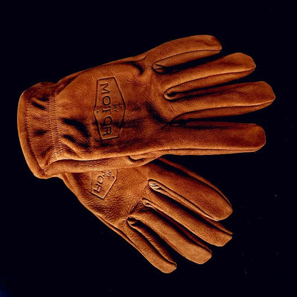 Retro Cowhide Unisex Motorcycle Gloves - Outdoor Safety Gears Online