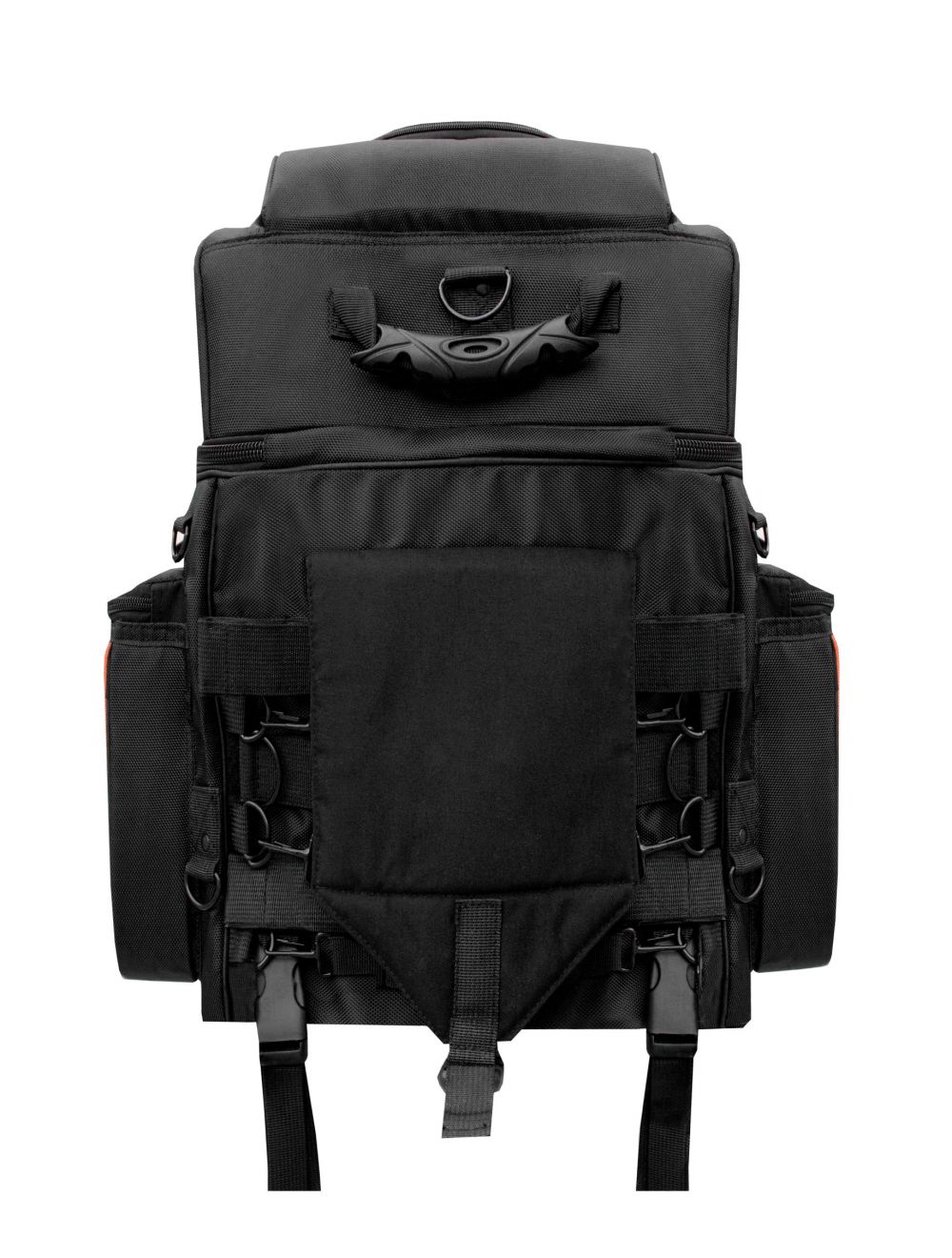 Black Sissybar Motorcycle Bag with Reflective Piping