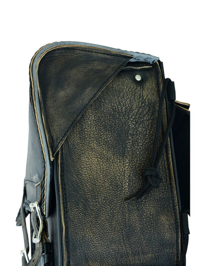 Genuine Distressed Brown Naked Leather Concealed Carry Saddlebag