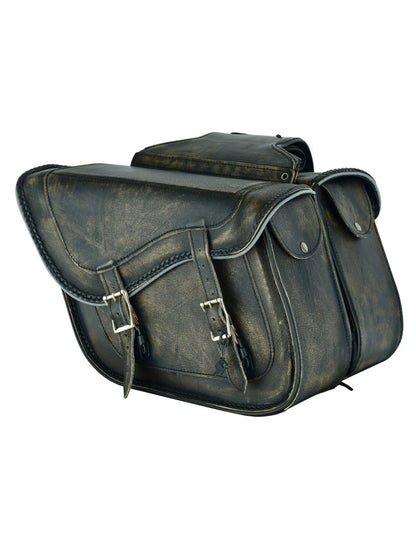 Genuine Distressed Brown Naked Leather Concealed Carry Saddlebag