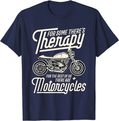 Motorcycle Rider Therapy T-shirt - Summer Short Sleeves Top 2024