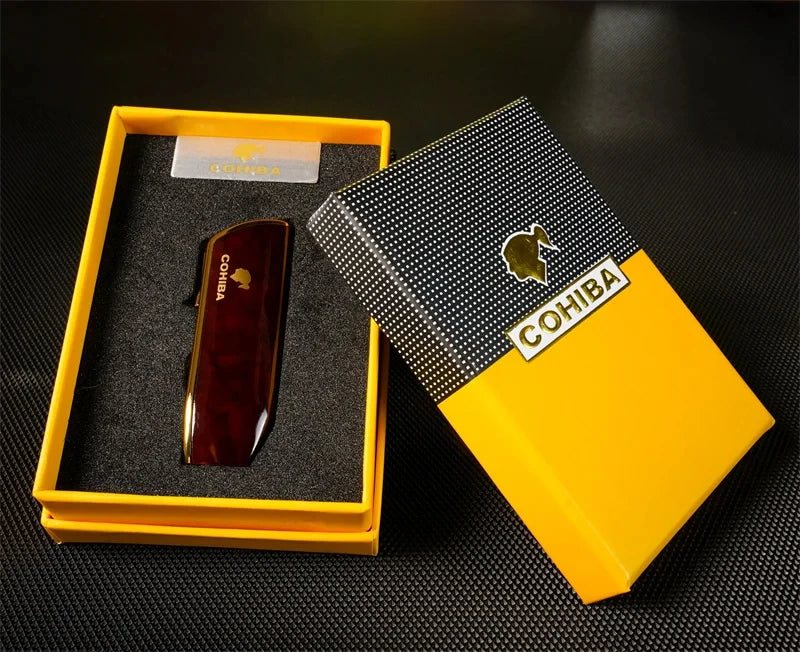 Cohiba Windproof Butane Torch with Punch Cutter - Men's Gift Online