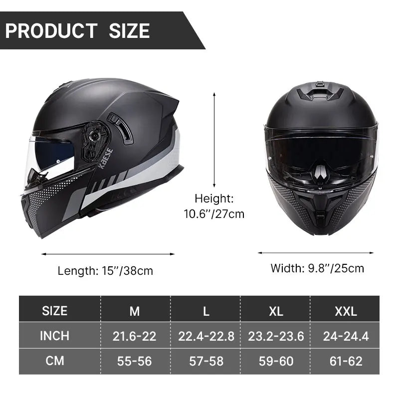 Double Visor Full Face Motorcycle Helmet DOT Approved - Street Dreams USA