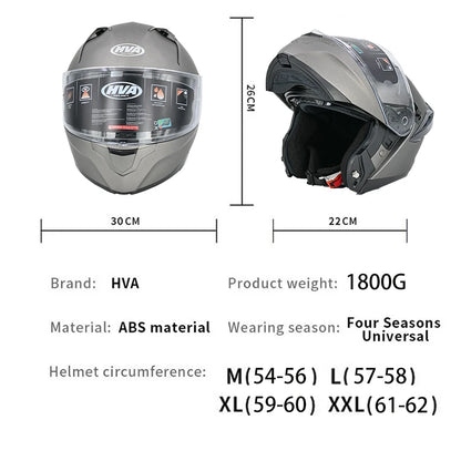 HVA Double Lens Full Face Flip-up Helmet DOT Approved - Street Dreams USA