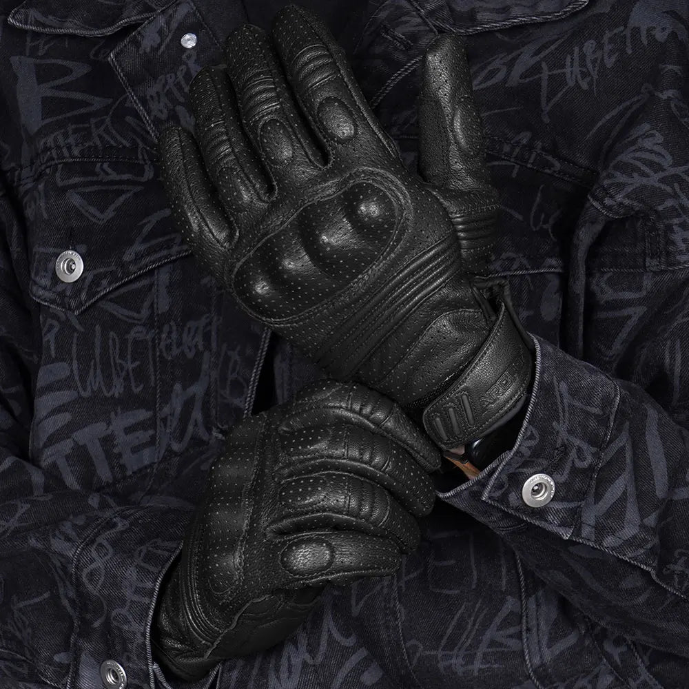 Perforated Genuine Leather Motorcycle Gloves - Bikers Accessories 2024