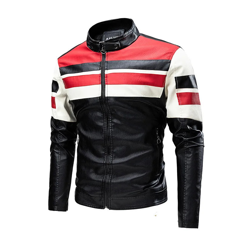 Men's Faux Leather Motorcycle Jacket - Bikers PU Jacket 2024