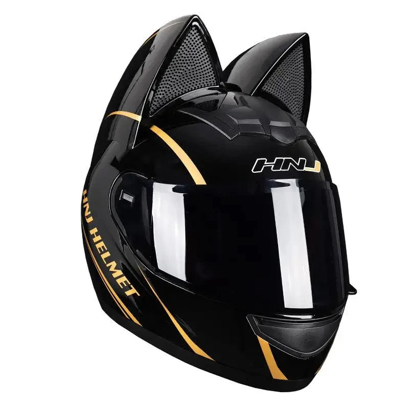 Cute Cat Ears Full Face Motorcycle Helmet - Women's Helmet 2024 Online