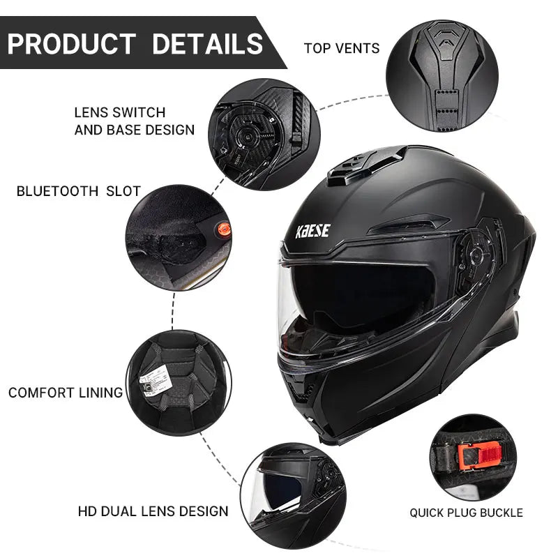 Unparalleled Full Face Modular Helmet DOT Approved - Street Dreams USA