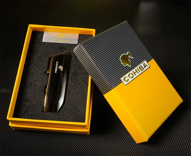 Cohiba Windproof Butane Torch with Punch Cutter - Men's Gift Online