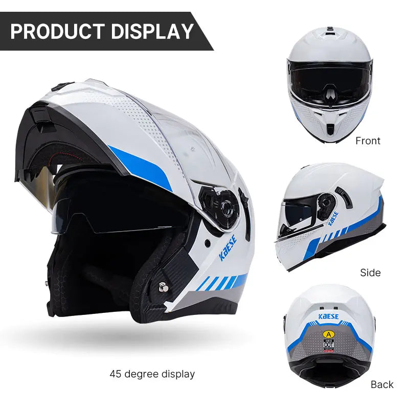 Double Visor Full Face Motorcycle Helmet DOT Approved - Street Dreams USA