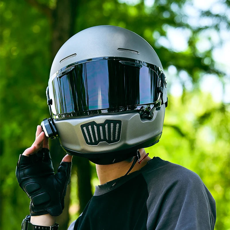 Retro Full Face Motorcycle Helmet - Unisex Bike Safety Gears Online