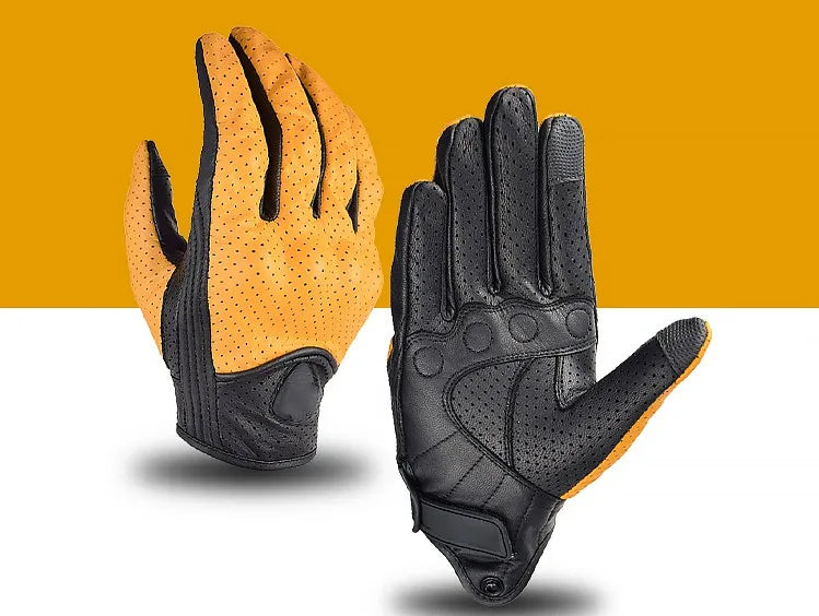 Goat Skin Leather Unisex Motorcycle Gloves - Bike Gears Online