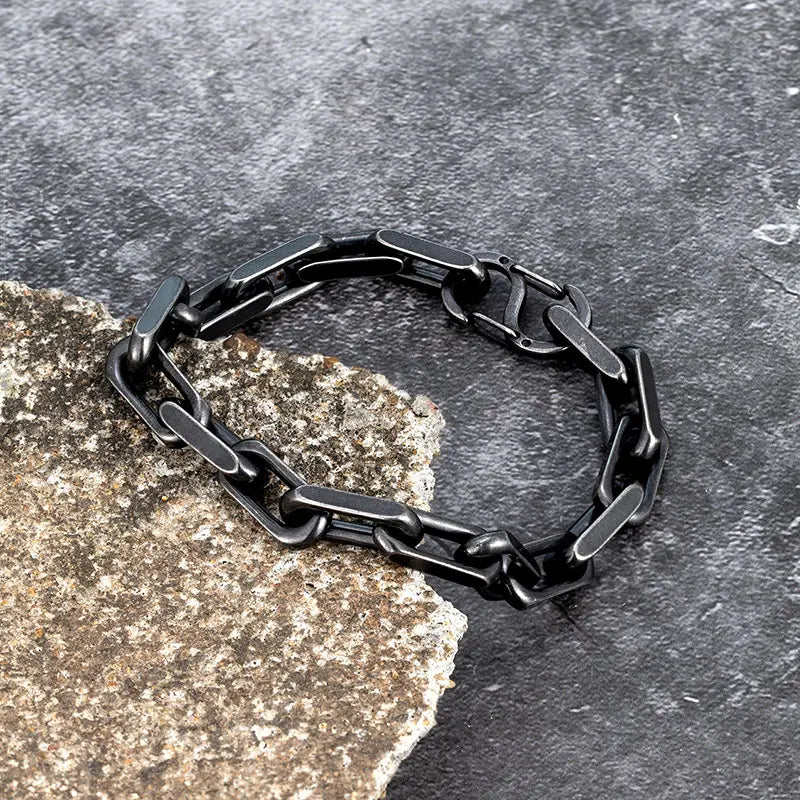 Vintage Oxidized Stainless-Steel Chain-Link Bracelet - Street Dreams USA