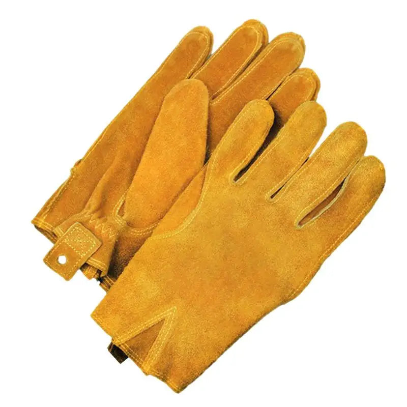 Retro Cowhide Motorcycle Gloves for Men - Safety Gloves For Cutting