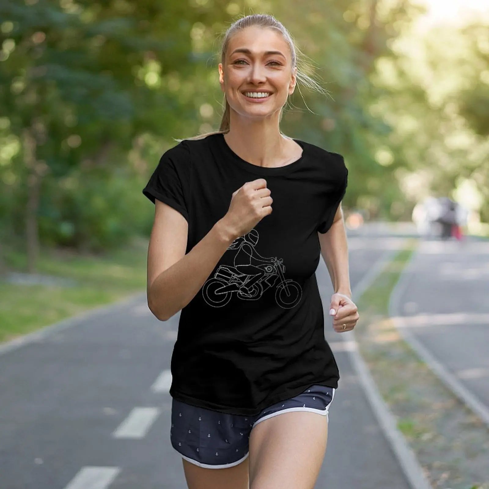 Ladies Motorcycle Rider T-shirt - Street Dreams USA