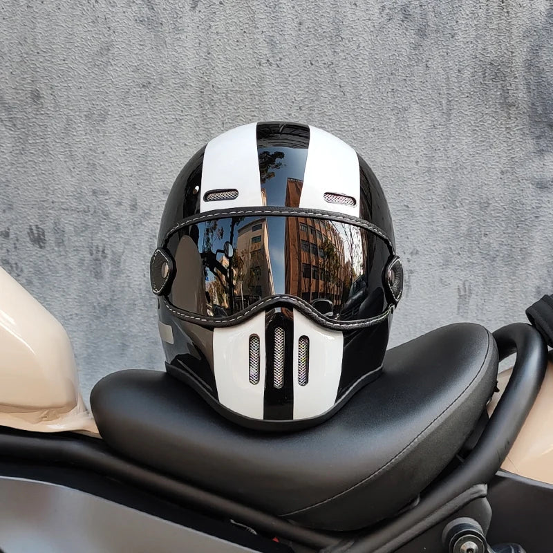 ORZ Retro Full Face Motorcycle Helmet - Bikers Accessories Online