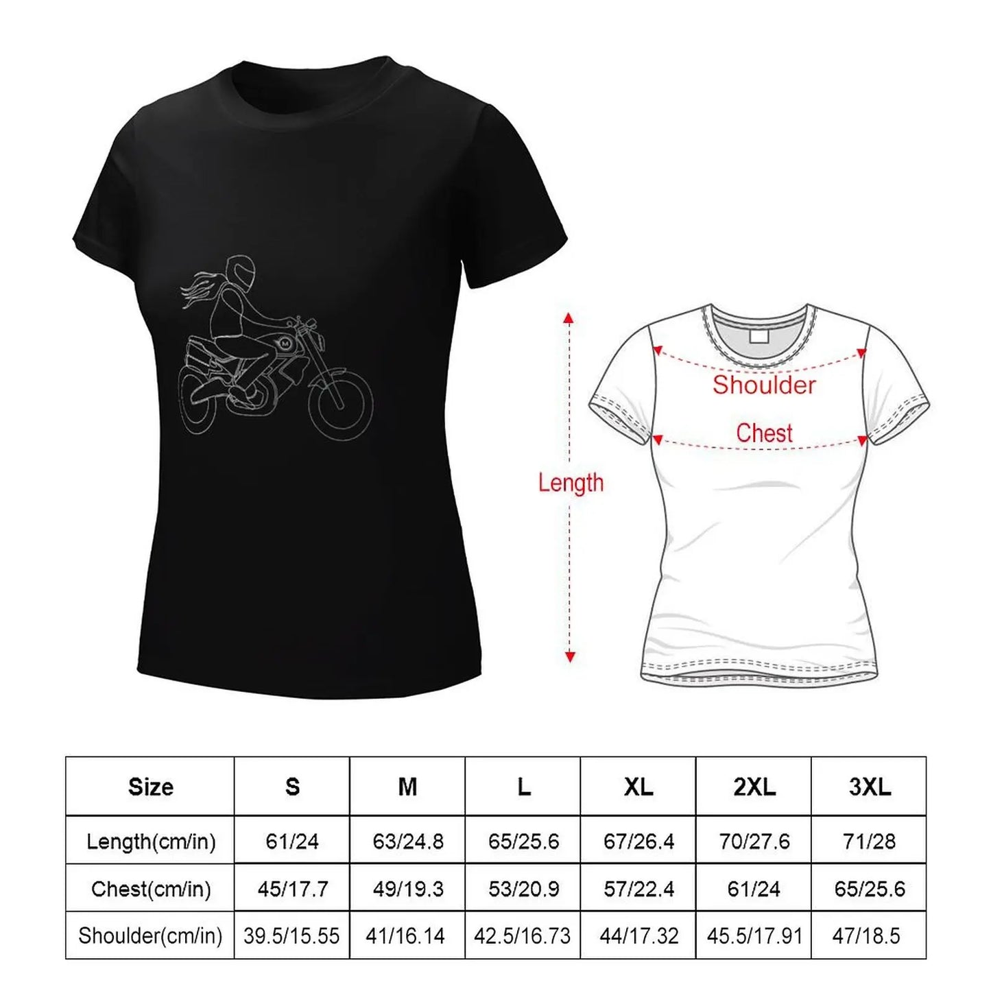 Ladies Motorcycle Rider T-shirt - Street Dreams USA