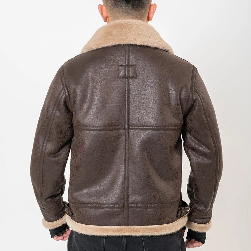 Men's Vintage Bomber Motorcycle Jacket - Brown Leather Jacket 2024