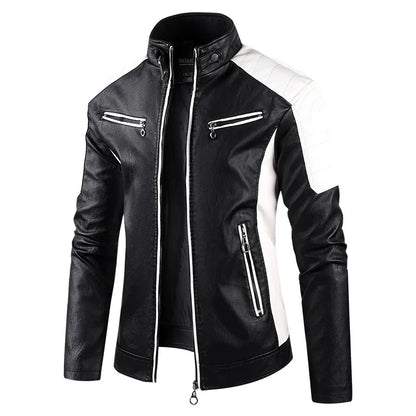 Men's Faux Leather Motorcycle Jacket - Bikers PU Jacket 2024