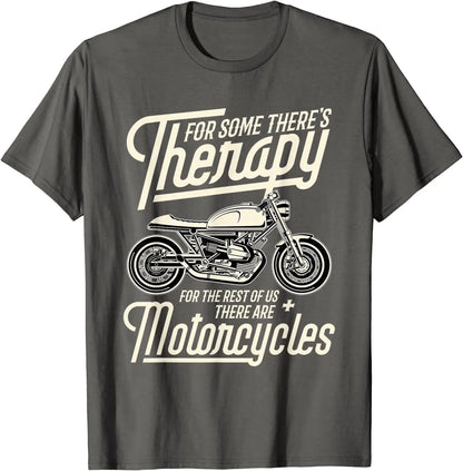 Motorcycle Rider Therapy T-shirt - Summer Short Sleeves Top 2024