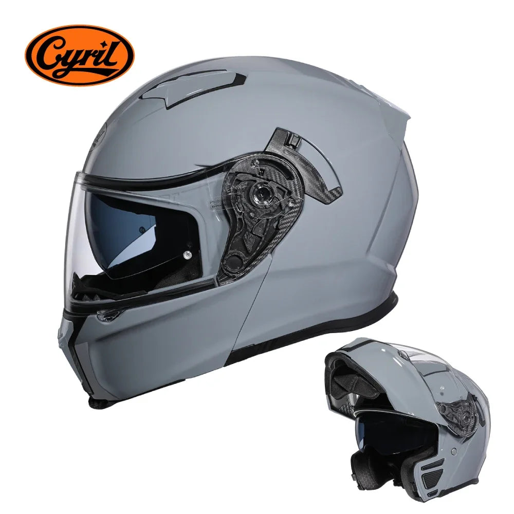 CYRIL Dual Visor Modular Flip-up Helmet - Bikers Safety Gear Online