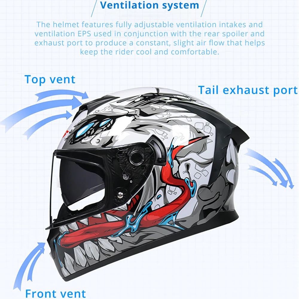 Carbon Fiber Full Face Motorcycle Helmet DOT Approved - Street Dreams USA