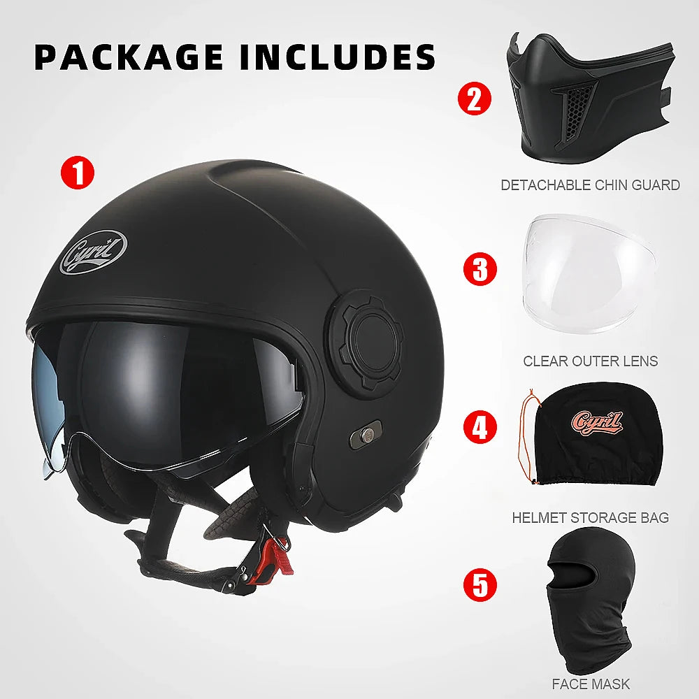 Cyril Modular Motorcycle Helmet Full Face Helmet with Double Lens DOT APPROVED - Street Dreams USA