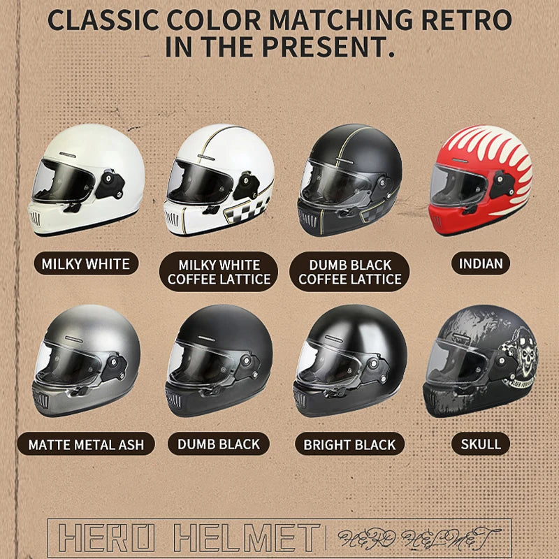 Retro Full Face Motorcycle Helmet - Unisex Bike Safety Gears Online