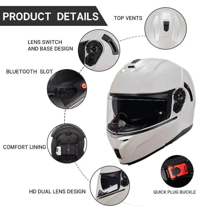 Double Visor Full Face Motorcycle Helmet DOT Approved - Street Dreams USA