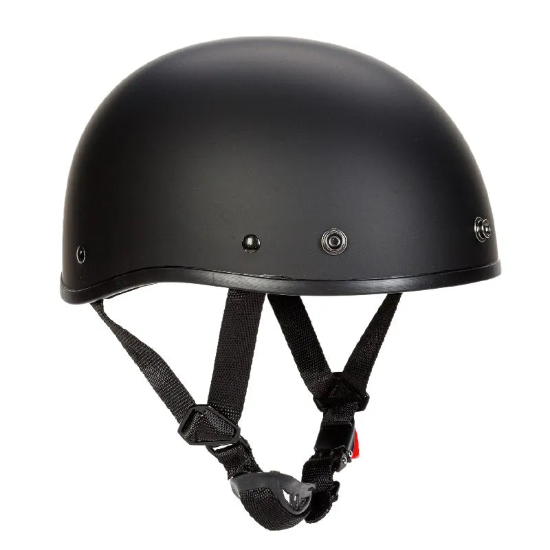 Half Face Motorcycle Helmet - Unisex Mat Black Helmet 2024