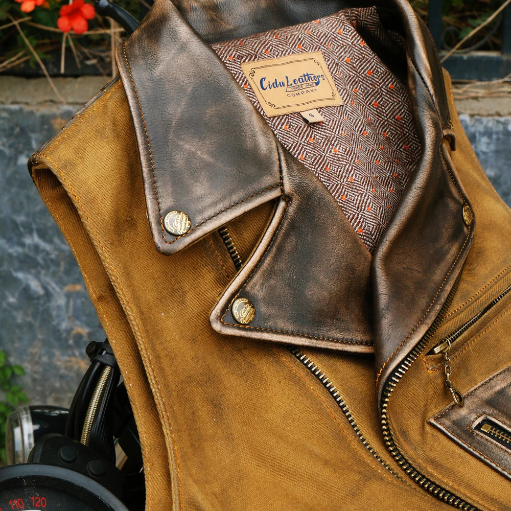 Tailor Brando Retro Leather Motorcycle Jacket - Street Dreams USA