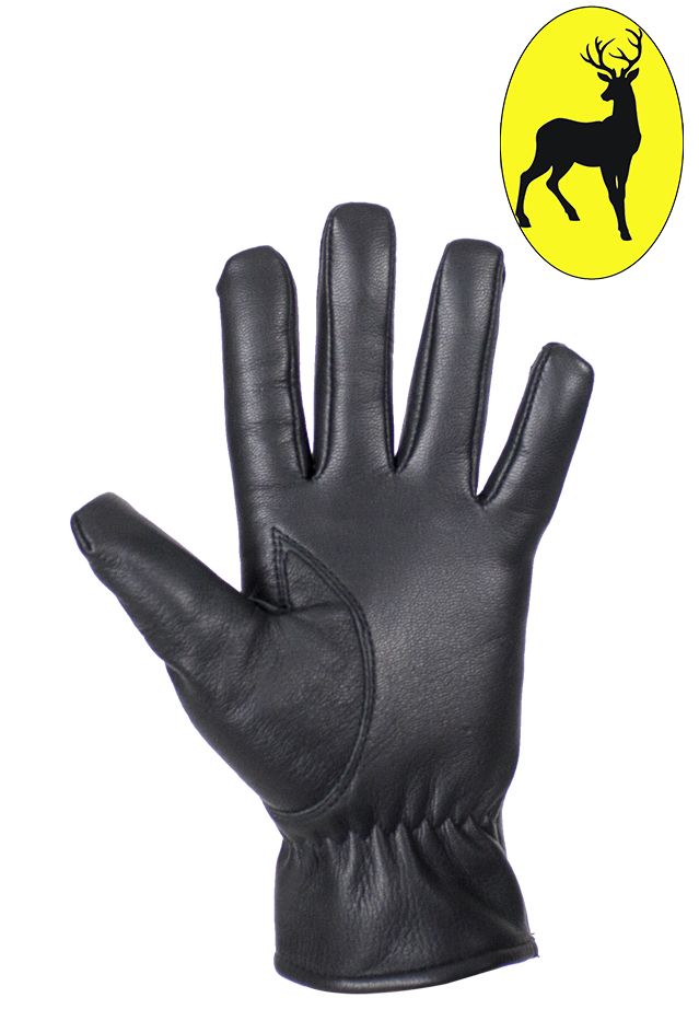 Women's Black Deer Skin Leather Gloves