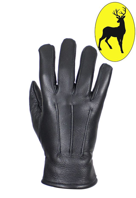 Women's Black Deer Skin Leather Gloves