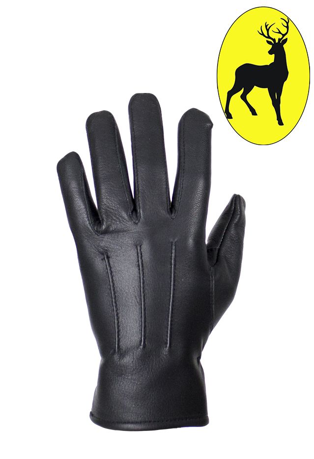 Women's Black Deer Skin Leather Gloves