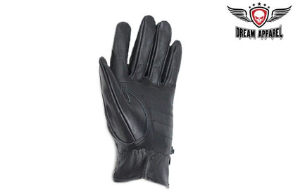 Women's Full Finger Leather Gloves With Studs