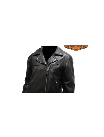 Women's Naked Cowhide Motorcycle Jacket