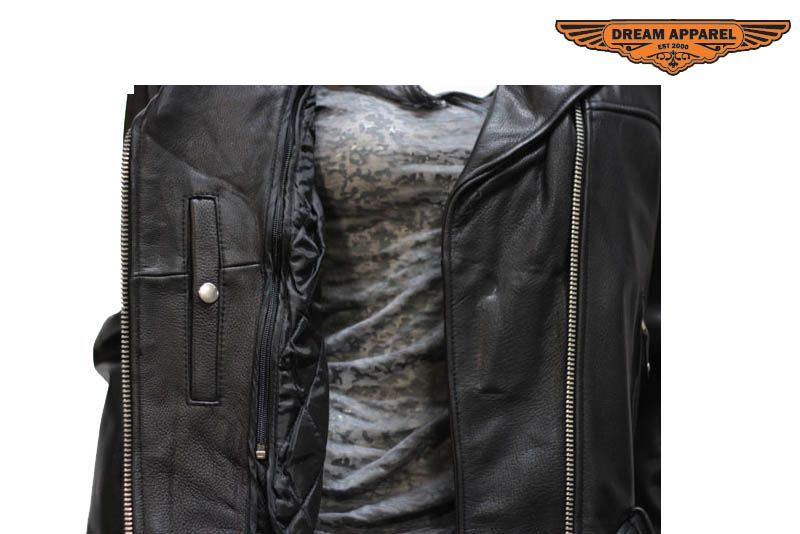 Women's Naked Cowhide Motorcycle Jacket