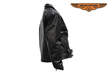 Women's Naked Cowhide Motorcycle Jacket