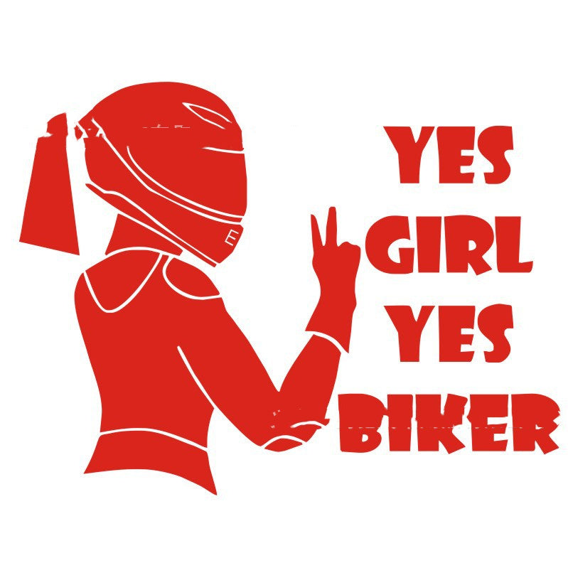 YES GIRL YES BIKER Sticker - Street Dreams USA