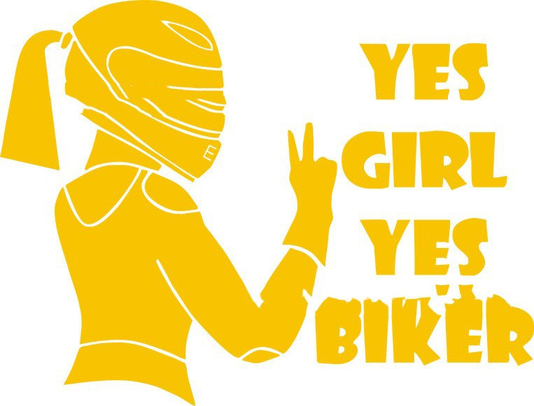 YES GIRL YES BIKER Sticker - Street Dreams USA