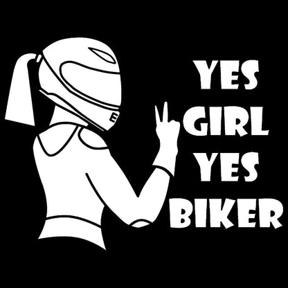 YES GIRL YES BIKER Sticker - Street Dreams USA